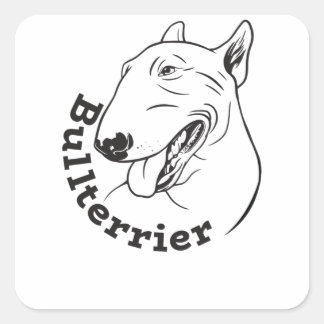 Sticker Carré Petit Taureau Terrier Cadeau Bully