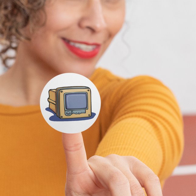 Sticker Carré Petit téléviseur (Créateur téléchargé)