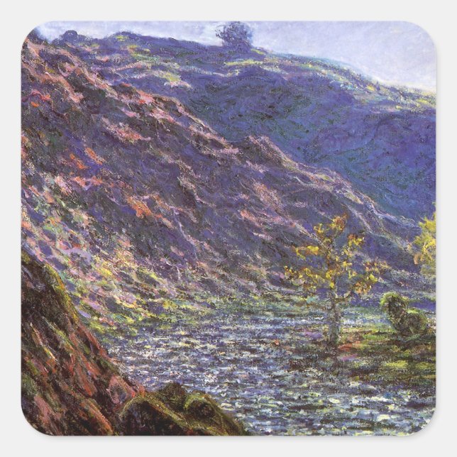 Sticker Carré Petite Creuse, soleil de Claude Monet (Devant)