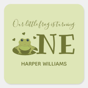 Sticker Carré Petite grenouille transformant un animal mignon 1e