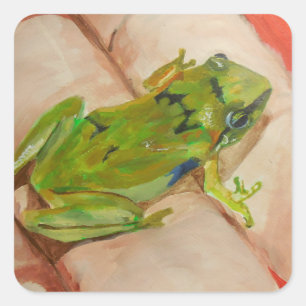 Sticker Carré Petite grenouille tropicale