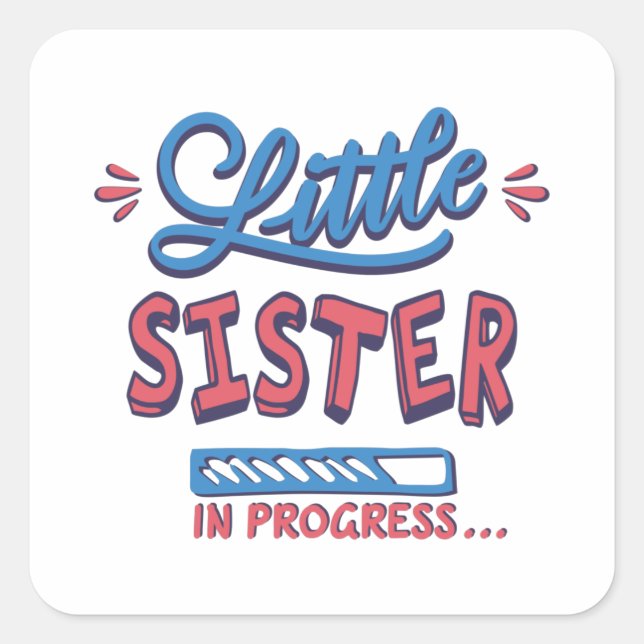 Sticker Carré Petite soeur en cours (Devant)