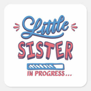 Sticker Carré Petite soeur en cours