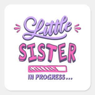 Sticker Carré Petite soeur en cours