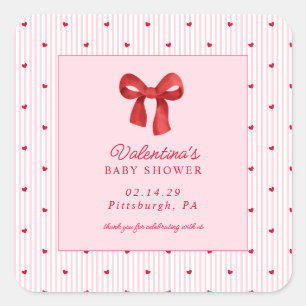 Sticker Carré Petite Valentine Coquette Serviette en Papier