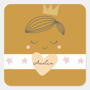 Sticker Carré Petites filles Boho Princesse