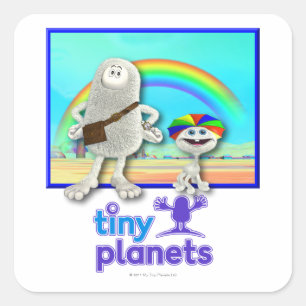 Sticker Carré Petites planètes - Faire des arcs-en-ciel