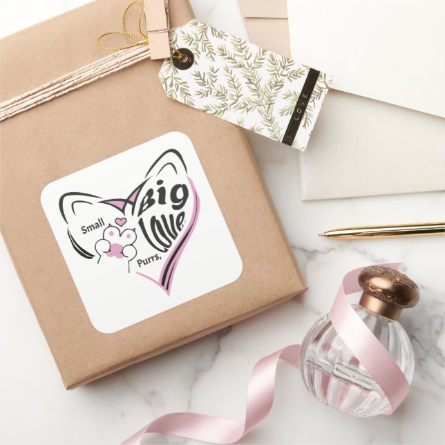 Sticker Carré Petites Portes, Grand Amour. (Cadeaux)