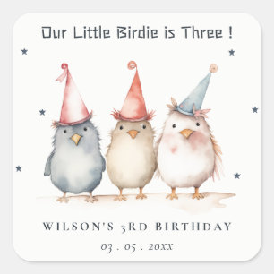 Sticker Carré Petits Oiseaux De Soirée N'Importe Quel Anniversai