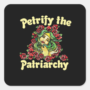Sticker Carré Petrifier la méduse féministe patriarcale