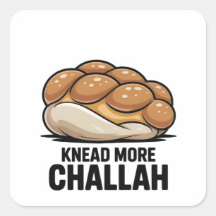 Sticker Carré Pétrir Plus Challah Juif Juif Baking