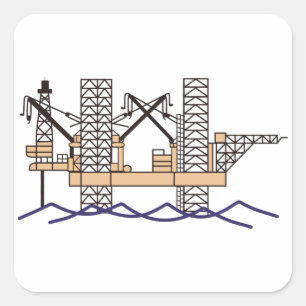 Sticker Carré Pétrole offshore