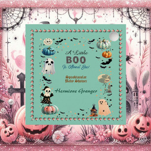 Sticker Carré Peu de BOO est dû Citrouille  Éffrayant Baby showe