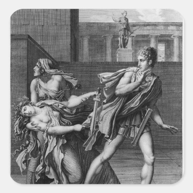 Sticker Carré Phaedra, Oenone et Hippolytus (Devant)