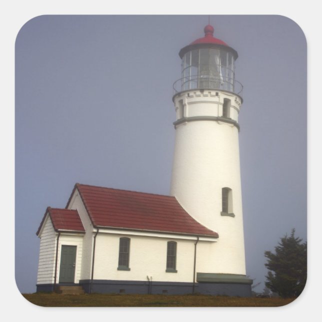 Sticker Carré Phare, Cape Blanco, Cape Blanco State Park (Devant)