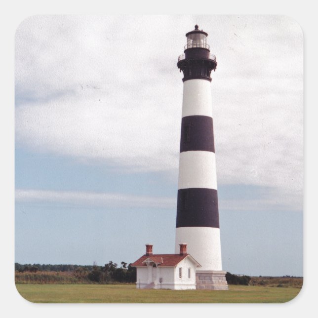 Sticker Carré Phare de Bodie Island (Devant)