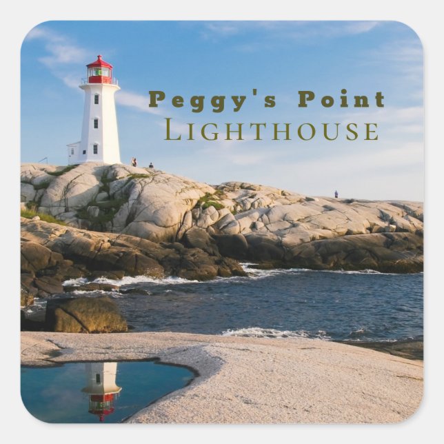 Sticker Carré Phare de Peggys Point Canada atlantique (Devant)