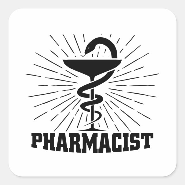 Sticker Carré Pharmaciens | Pharmacie Étudiante Pharmacie Cadeau (Devant)