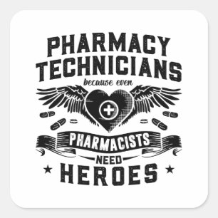 Sticker Carré Pharmaciens Techniciens en pharmacie Technicien Te