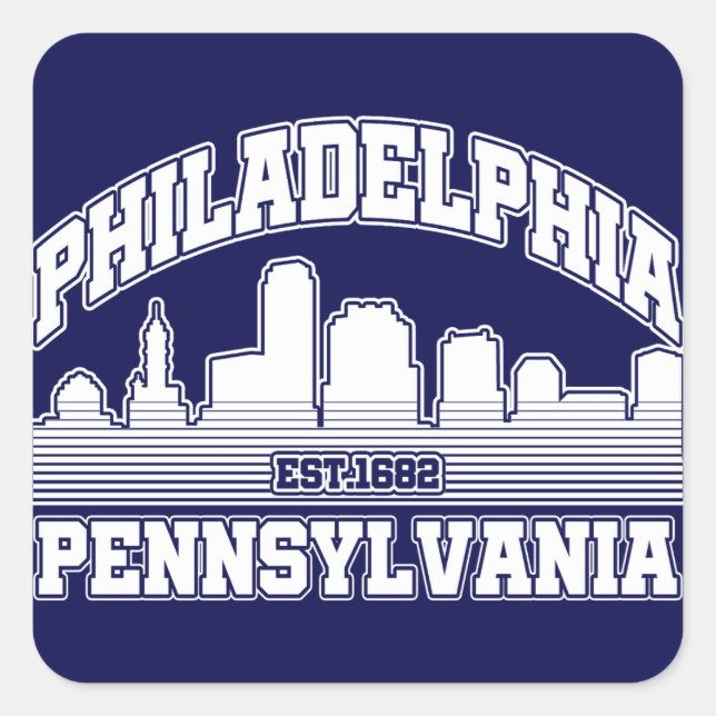 Sticker Carré Philadelphie, Pennsylvanie (Devant)