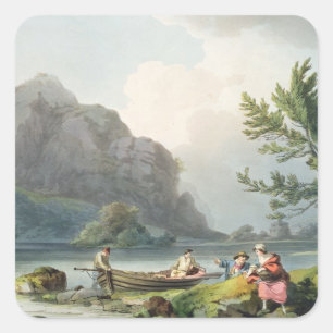 Sticker Carré Philippe de Loutherbourg Lac de Wyndermere, pour