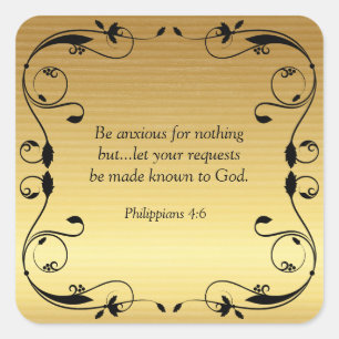 Sticker Carré Philippiens 4-6, Verse biblique,