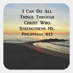 STICKER CARRÉ PHILIPPIENS ATTAQUANTS 4:13 SCRIPTURE VERSE