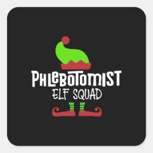 Sticker Carré Phlebotomiste de Noël, phlébotomie, laboratoire