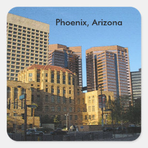 Sticker Carré Phoenix, Arizona Centre-ville