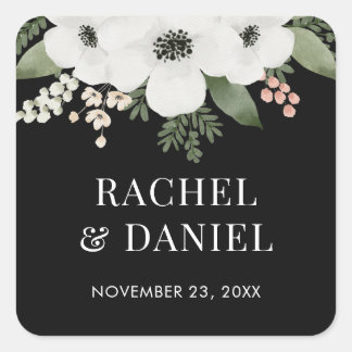 Sticker Carré Phoques d'enveloppes Mariages florales modernes