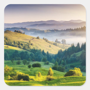 Sticker Carré Photo de paysage naturel de collines ondoyantes