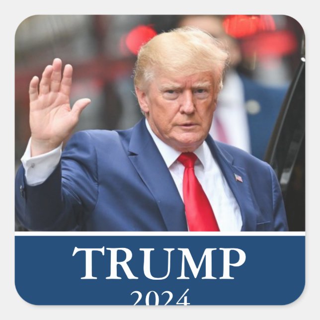 Sticker Carré Photo Donald Trump - Trump 2024 (Devant)