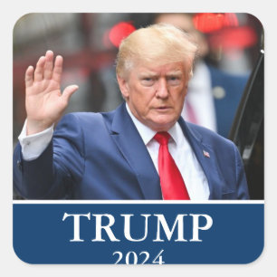 Sticker Carré Photo Donald Trump - Trump 2024