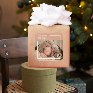 Sticker Carré Photo du bébé moderne   You Make My Life Complete 