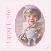 Photo élégante Personnalisée Rose clair Joyeux Pâq