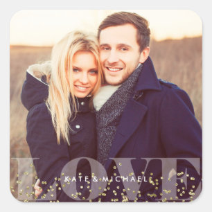 Sticker Carré Photo Love and Sparkles