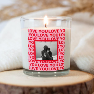 Sticker Carré Photo moderne   Red & Pink Love You Valentines Cad