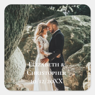 Sticker Carré Photo personnalisée Ajouter votre propre Mariage p