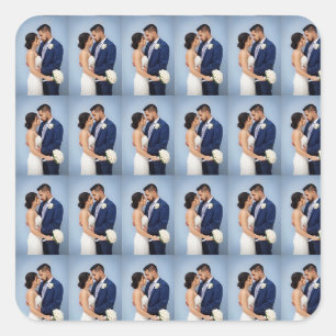 Sticker Carré Photo personnalisée de Cute Couple Mariage