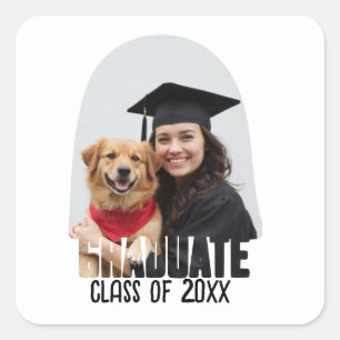 Sticker Carré Photo personnalisée Graduate Arch Graduation Favor
