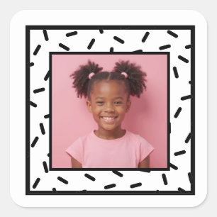 Sticker Carré Photo personnalisée Sprinkle Frame Anniversaire Fê
