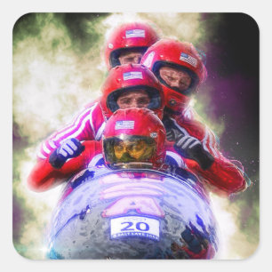 Sticker Carré Photo Sport Personalisé
