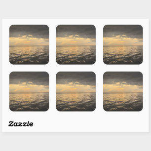 Sticker Carré Photographie de réflexion du coucher de soleil sur