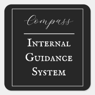 Sticker Carré Phrase "Compas - Système de guidage interne"