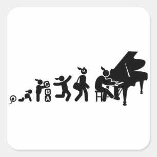 Sticker Carré Pianiste