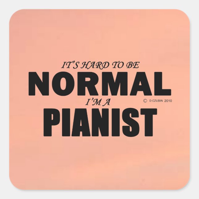 Sticker Carré Pianiste Normal (Devant)