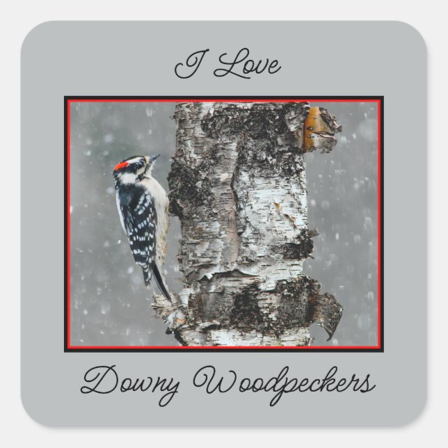 Sticker Carré Pic Downy en neige - Photo originale (Devant)