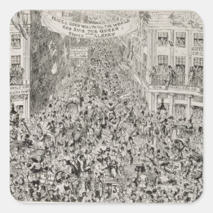 Sticker Carré Piccadilly pendant la grande exposition, 1851