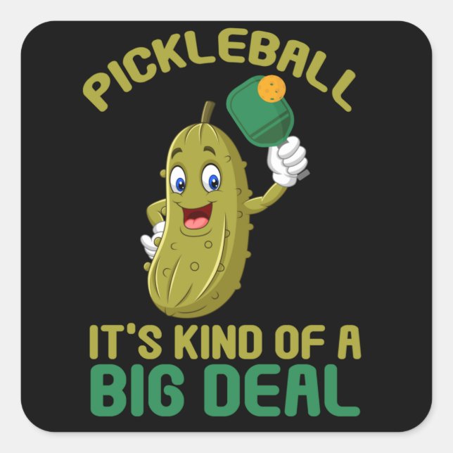 Sticker Carré Pickleball Kid Big Deal Pickleball Sport (Devant)