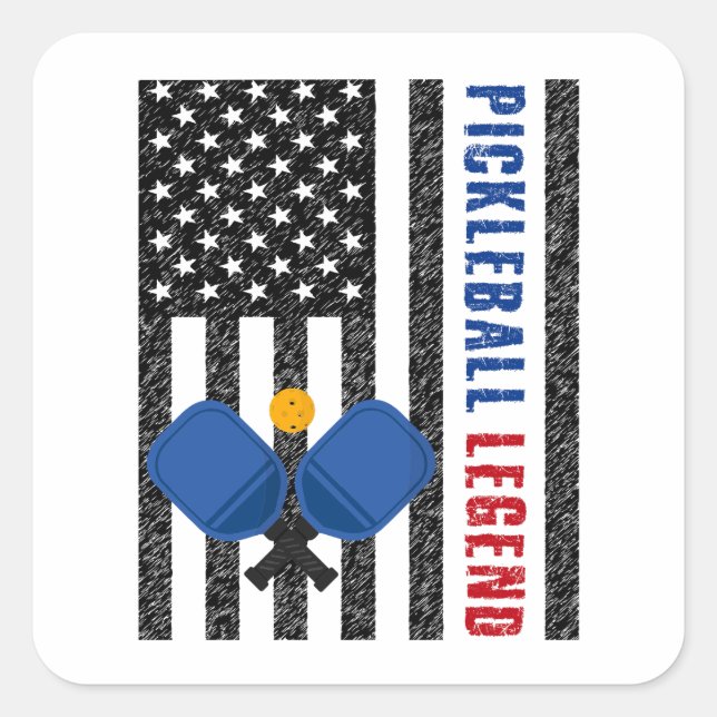 Sticker Carré Pickleball Legend USA (Devant)